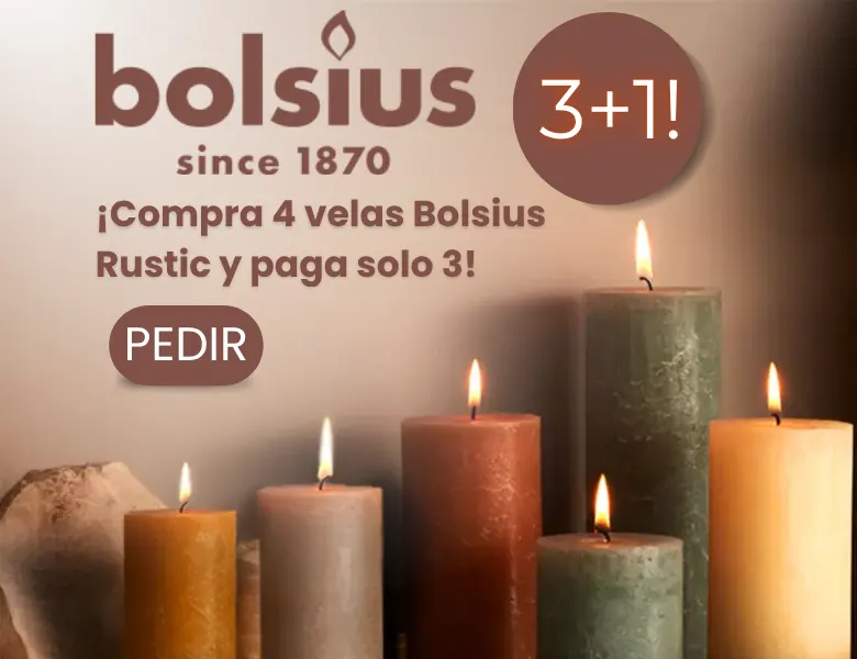 Bolsius Rustic-kaarsen 3+1!