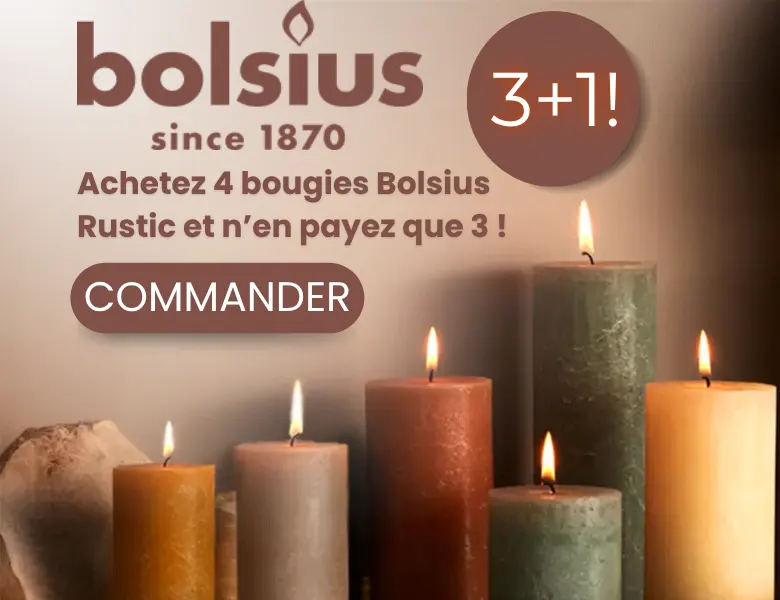 Bougies Bolsius Rustic 3+1 !