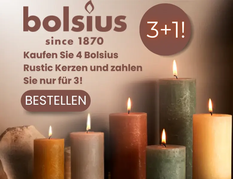 Bolsius Rustic Kerzen 3+1!