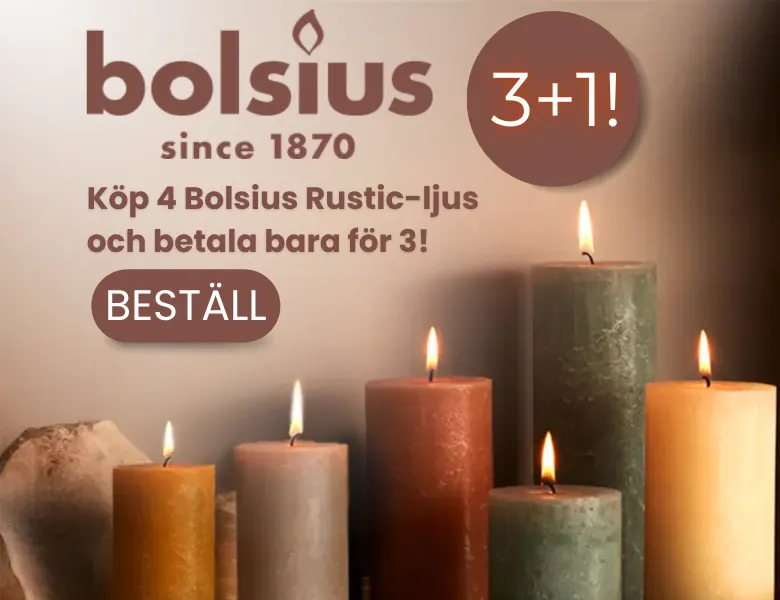 Bolsius Rustic-ljus 3+1!