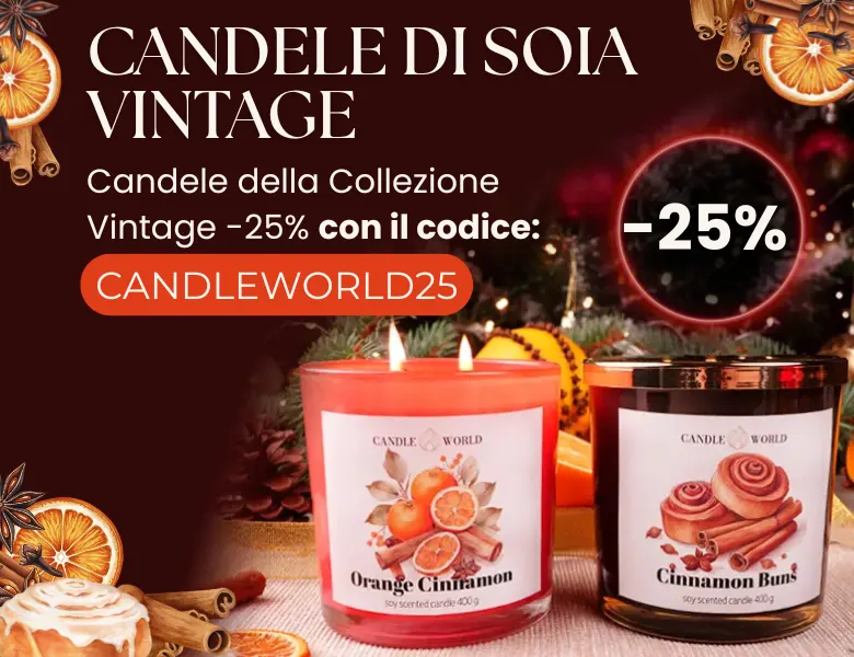Collezione Vintage -25% con il codice: CANDLEWORLD25