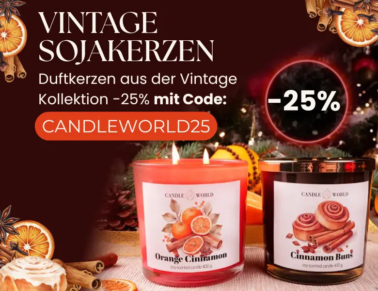 Vintage-Kollektion -25 % mit dem Code: CANDLEWORLD25