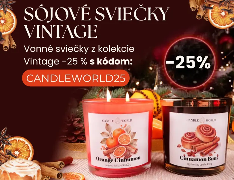 Vintage kolekcia -25 % s kódom: CANDLEWORLD25