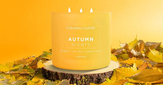 Welcome autumn with these top 5 scented candles: Pumpkin Sweets, Roasted Chestnut, Autumn Nights, Cashmere Sunset, Gilded Pear