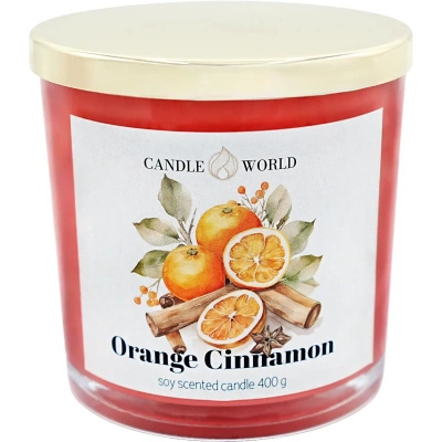 Candle World soy scented candle glass Orange Cinnamon Orange Cinnamon 400 g
