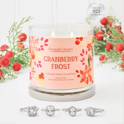 Рождественская свеча Charmed Aroma с украшениями 12 oz кольцо 340 г - Cranberry Frost
