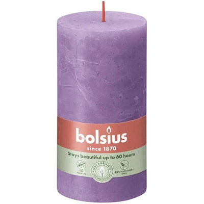 Bolsius rustieke boomstam kandelaar Rustic Shine 130/68 mm 13 cm - Levendig Violet