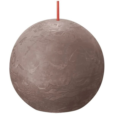 Bolsius rustic round ball solid candle Rustic Shine 76 mm - Taupe