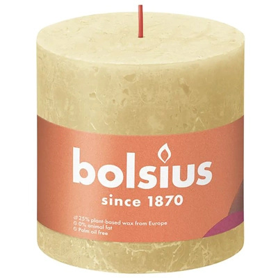 Bolsius rustic trunk candle post Rustic Shine 100/100 mm 10 cm - Oatmeal Beige Oatmeal Beige