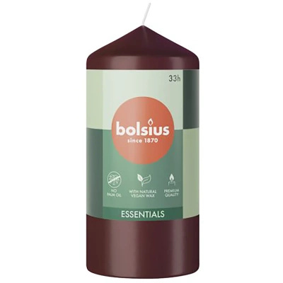 Bolsius solid pillar trunk candle unscented 120/58 mm Essentials - Velvet Red Velvet Red