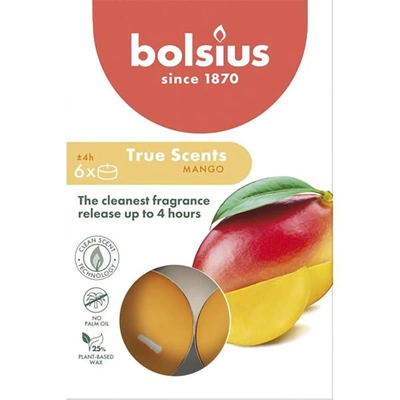 Bolsius True Scents podgrzewacze tealighty zapachowe 6 szt - Mango