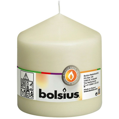 Bolsius pillar unscented solid candle 10 cm 100/98 mm - Ivory