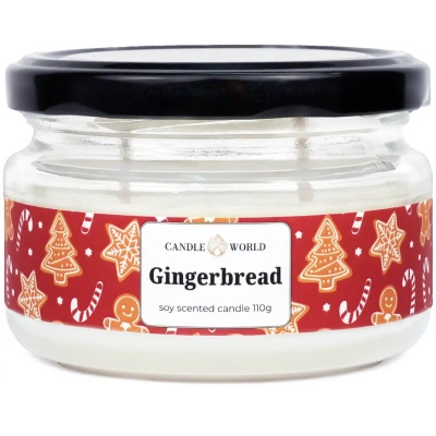 Candle World slavnostní svíčka s vůní sóji ve sklenici Gingerbread 110 g