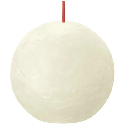 Bolsius rustic round ball solid candle Rustic Shine 76 mm - Delicate Soft Pearl