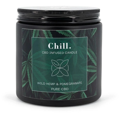 Soja geurkaars in glas CBD Chill Wild Hemp Pomegranate Candle Brothers 350 g