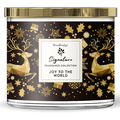 Woodbridge Signature Collection duża świeca zapachowa w szkle 3 knoty 410 g - Joy To The World