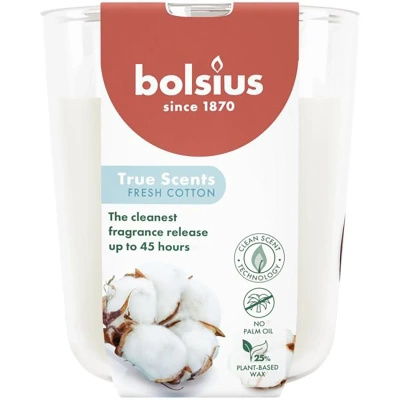 Bolsius True Scents kvapnioji stiklinė žvakė 97/83 mm - Fresh Cotton Fresh Cotton