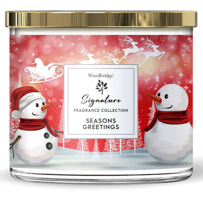 Woodbridge Signature Collection duża świeca zapachowa w szkle 3 knoty 410 g - Seasons Greetings