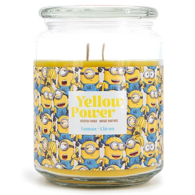 Large lemon glass scented candle Yellow Power Lemon Minions 510 g