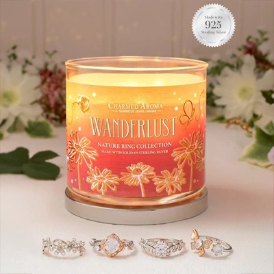 Charmed Aroma papuošalų žvakė 340 g žiedas - Wanderlust