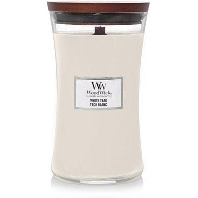 WoodWick Core Large Scented Candle with a Wooden Wick 21.5 oz 610 g - White Teak