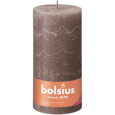 Bolsius świeca bryłowa pieńkowa rustykalna słupek Rustic XXL Shine 200/100 mm 20 cm - Taupe