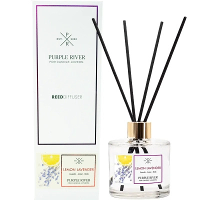 Purple River patyczki zapachowe Lemon Lavender w szklanym flakonie 100 ml