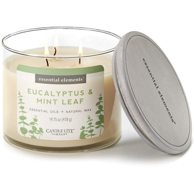 Vonná svíčka přírodní se 3 knoty eukalyptus máta - Eucalyptus Mint Leaf Candle-lite