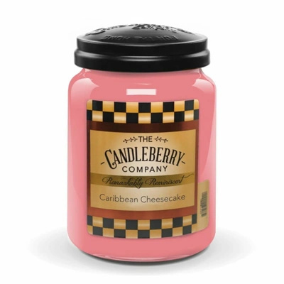 Grande bougie parfumée Candleberry dans un verre 570 g - Caribbean Cheesecake™