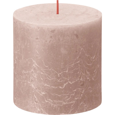 Bolsius trunk solid candle rustic pillar Rustic Shine 100/100 mm 10 cm - Misty Pink