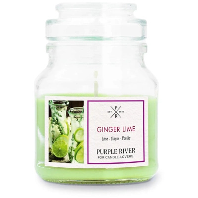 Ginger Lime Purple River Skleněná svíčka s vůní sójového zázvoru a citrusů 113 g