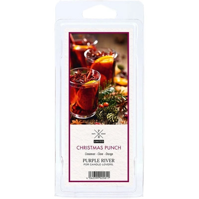 Soja wax met kerstgeur voor de open haard peperkoek anijs sinaasappel Christmas Punch Purple River 50 g