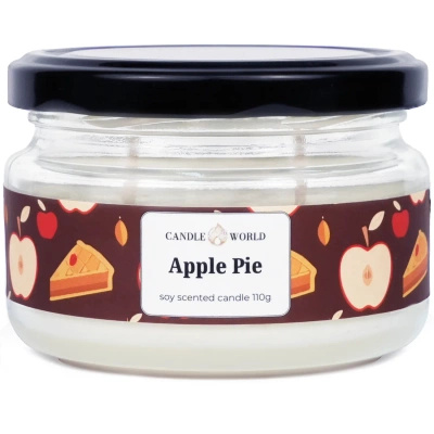 Candle World sojų kvapioji žvakė stiklainyje Apple Pie 110 g Obuolių pyragas