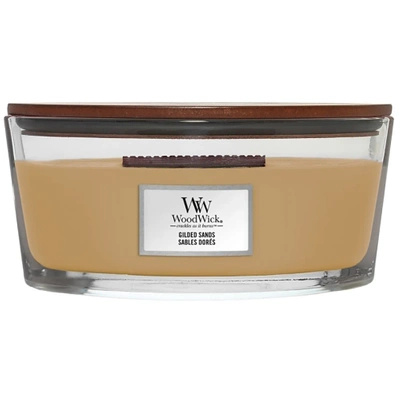 Woodwick Core Heartwick Ellipse large scented candle with wooden wick lavender cedar 16 oz 453.6 g - Gilded Sands