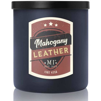 Sojová vonná svíčka pro muže Mahogany Leather Colonial Candle