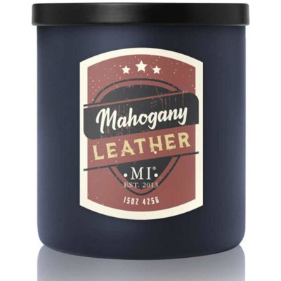 Soja geurkaars voor mannen Mahogany Leather Colonial Candle