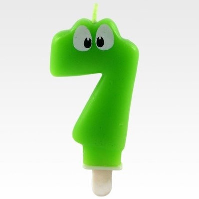 Birthday candle number 7 green Tamipol