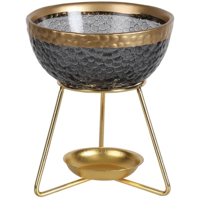 Duftwachsöl Glas Kamin Gold Woodbridge Bowl Grey 11 cm