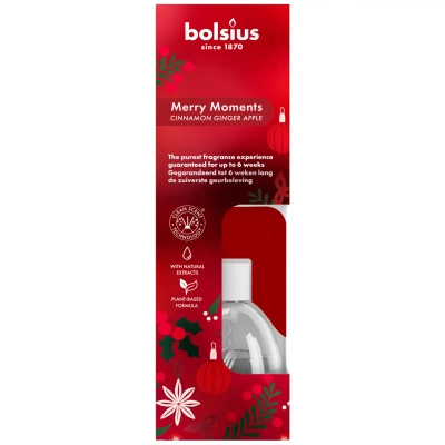 Bolsius kalėdinis kvapų difuzorius 60 ml True Glow stiklas - Merry Moments Apple Cinnamon Orange
