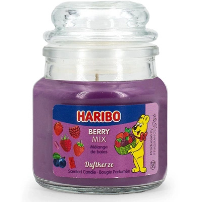 Haribo petite bougie parfumée en verre Berry Mix bonbons gélifiés aux myrtilles fruits des bois 85 g