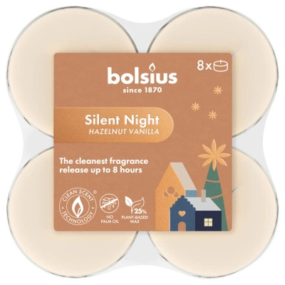 Bolsius doftande värmeljus maxi polykarbonat Silent Night 8 st