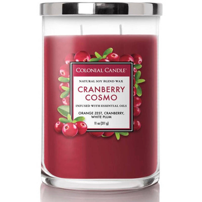 Soja geurkaars met essentiële oliën Cranberry Cosmo Colonial Candle