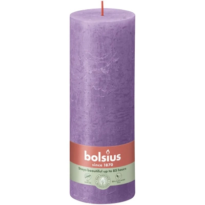 Bolsius trunk solid candle rustic post Rustic Shine 190/68 mm 19 cm - Intense Vibrant Violet