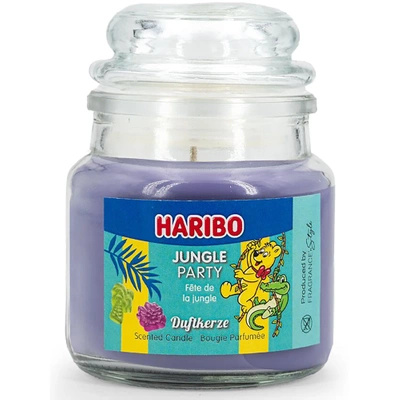 Haribo petite bougie parfumée en verre Jungle Party fruits exotiques 85 g