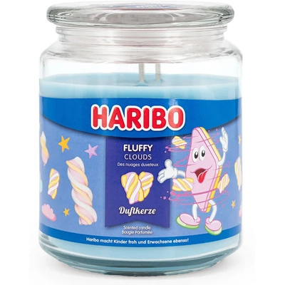 Haribo duża świeca zapachowa w szkle Fluffy Clouds pianki marshmallow 510 g