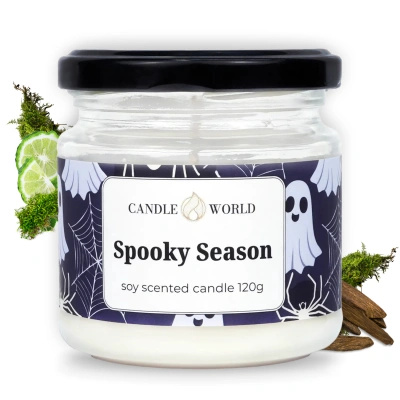 Candle World Soja Duftkerze Glas Spooky Season 120 g Dunkler Wald