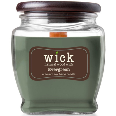 Sojová vonná svíčka dřevěný knot Colonial Candle Wick - Evergreen