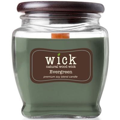 Bougie de soja parfumée Colonial Candle Wick mèche en bois 15 oz 425 g - Evergreen