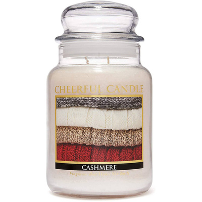 Cheerful Candle velká vonná svíčka ve skleněné nádobě 2 knoty 24 oz 680 g - Kašmír