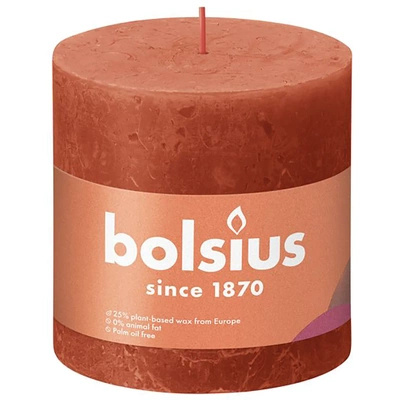 Bolsius kaimiškas bagažinės žvakių postas Rustic Shine 100/100 mm 10 cm - Žemės oranžinė